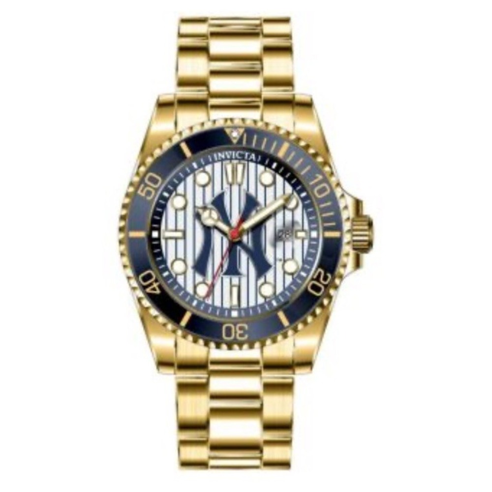 Invicta‎ X MLB New York Yankees Mens Pro Diver Watch 43mm GOLD 49858 New In Box
